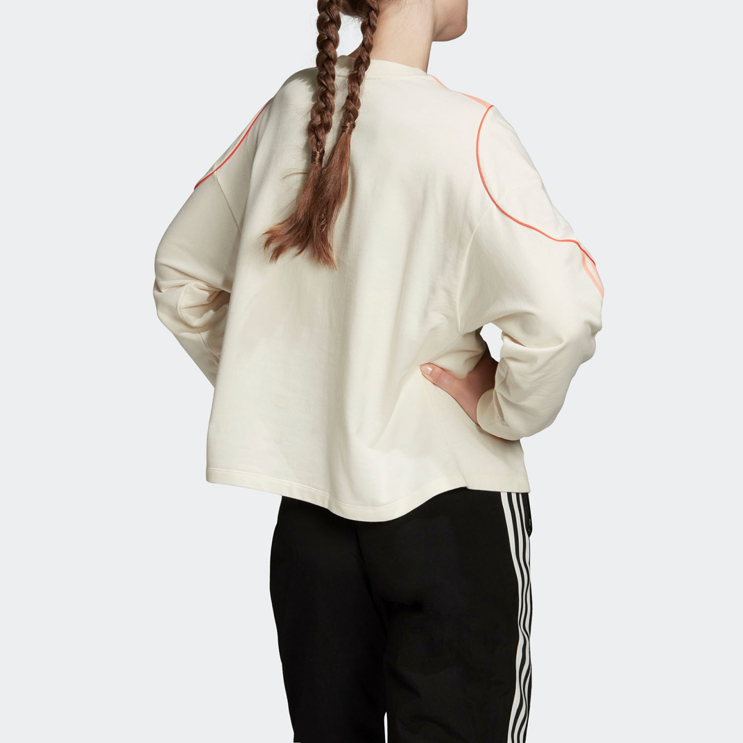 Женская футболка adidas originals Cropped Sweater (розовая) — фото 5