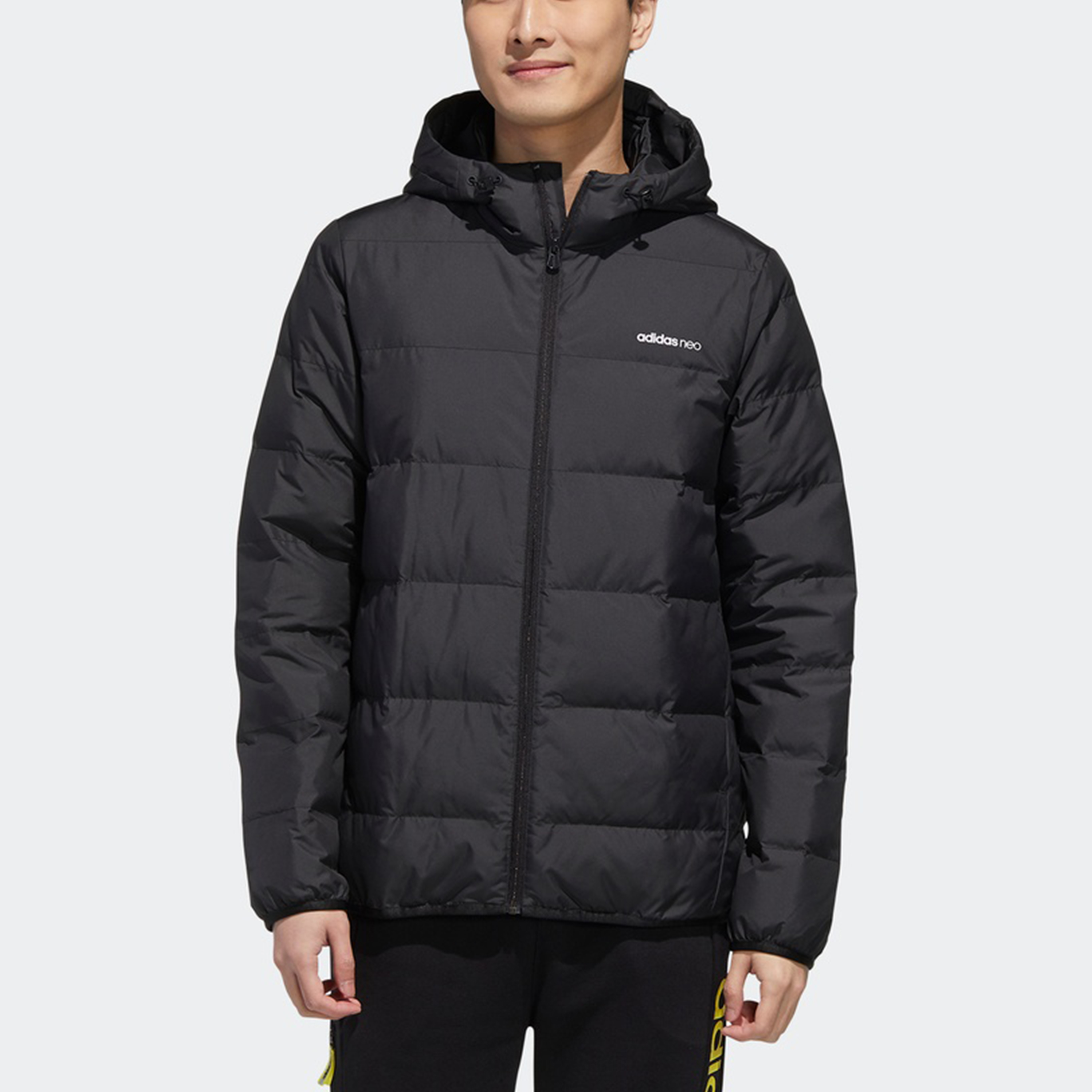 Мужской пуховик adidas neo M Trans Dwn Jkt (черный) — фото 3