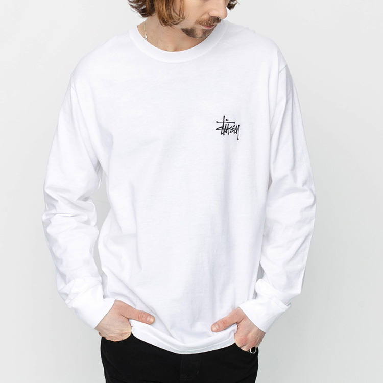 Худи Stussy Basic L/S Tee (белая) — фото 3