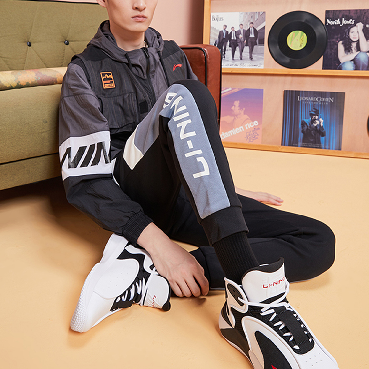 Li Ning Fleece Lined Thermal Casual Elastic Cuff Sports Sweatpants Full Length Pants Men’s Black Blue Multicolor