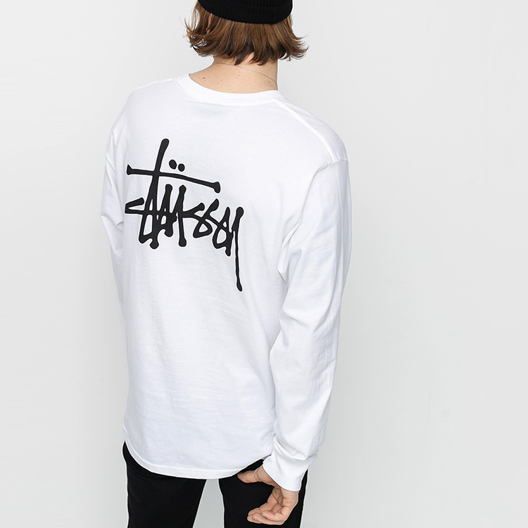Худи Stussy Basic L/S Tee (белая) — фото 4