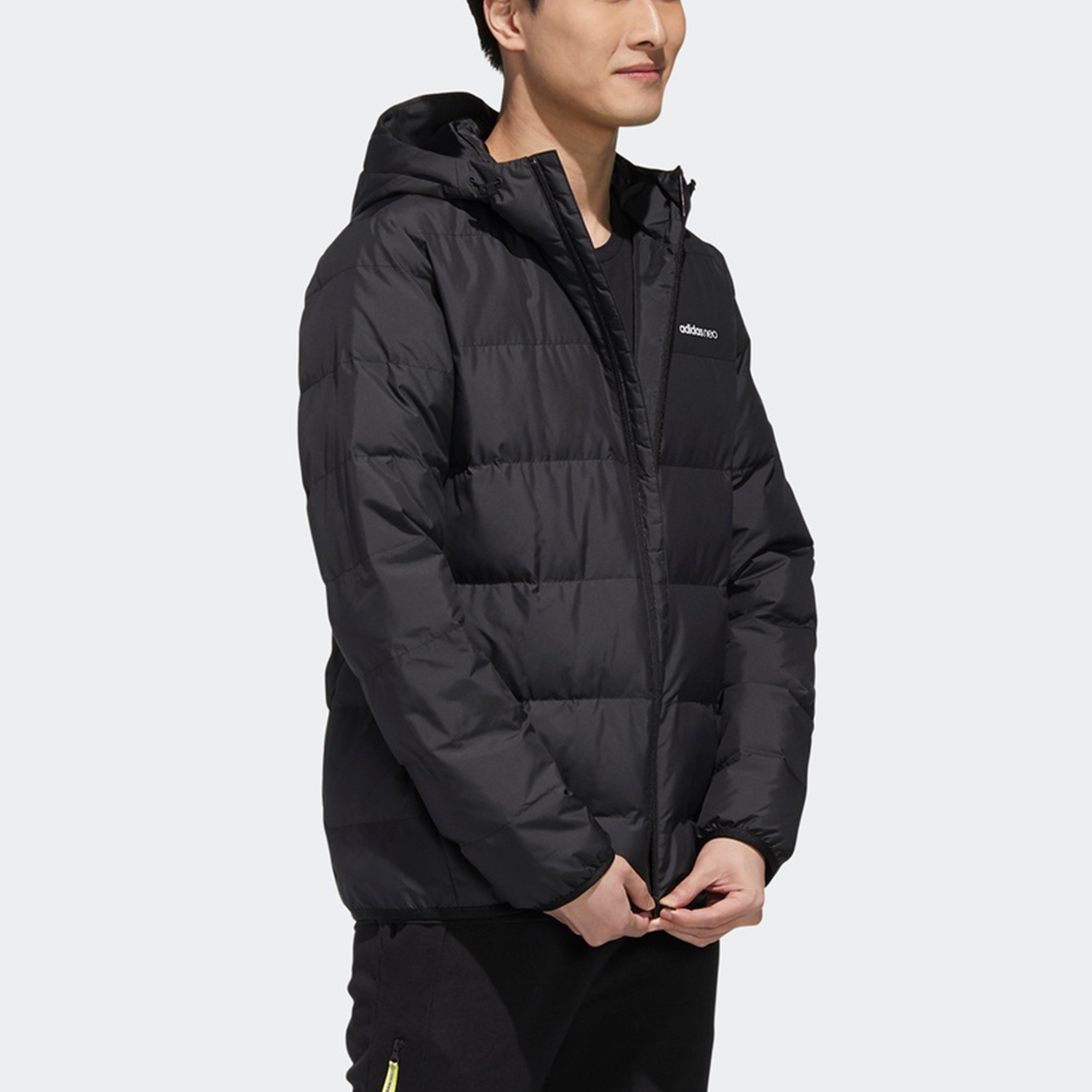 Мужской пуховик adidas neo M Trans Dwn Jkt (черный) — фото 5