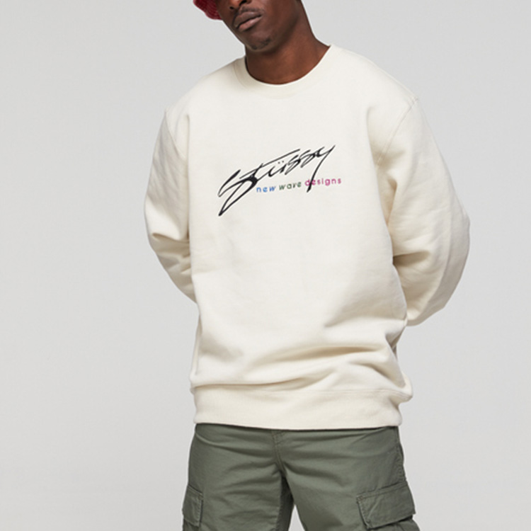 Худи Stussy New Wave Designs Crew ogo (черное) — фото 9