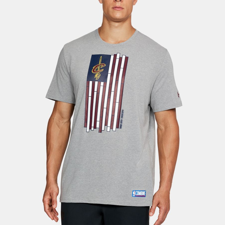 Мужская футболка Under Armour Striped Tee (серая) — фото 3