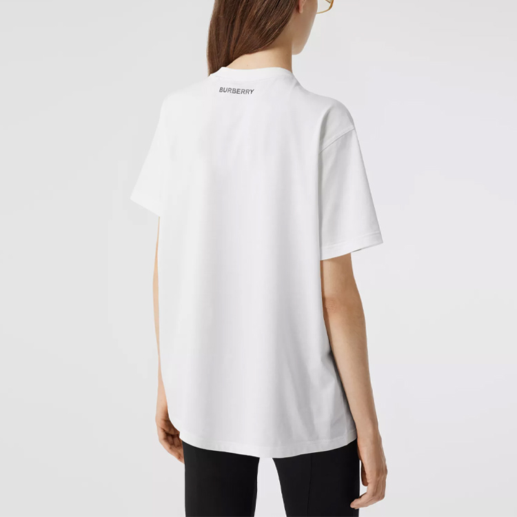 Женская футболка Burberry T (белая) — фото 4