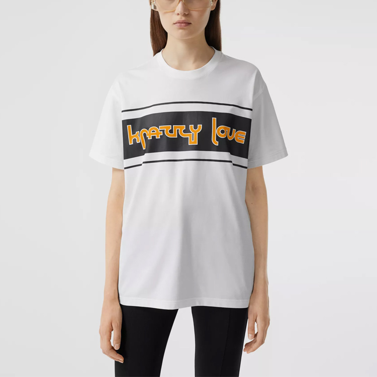 Женская футболка Burberry T (белая) — фото 3