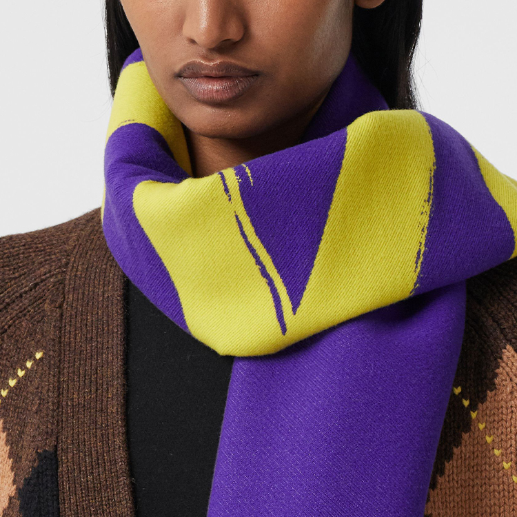 Шарф Burberry (желто-фиолетовый) — фото 3