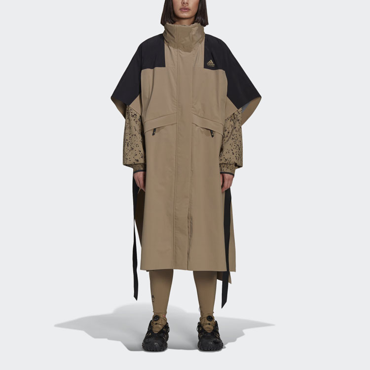 Женская куртка adidas originals x Hyke Mountain Poncho (желто-бурая) — фото 4