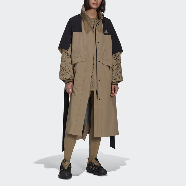 Женская куртка adidas originals x Hyke Mountain Poncho (желто-бурая) — фото 6