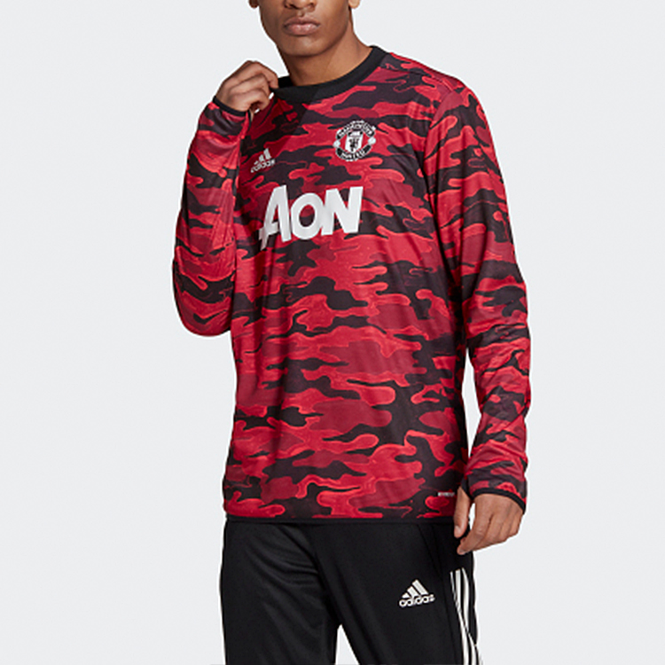 Мужское худи adidas Mufc Pre Wrmtop (красное) — фото 4