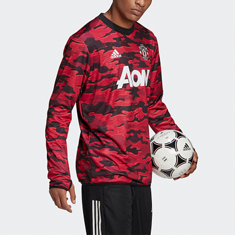 Мужское худи adidas Mufc Pre Wrmtop (красное) — фото 5