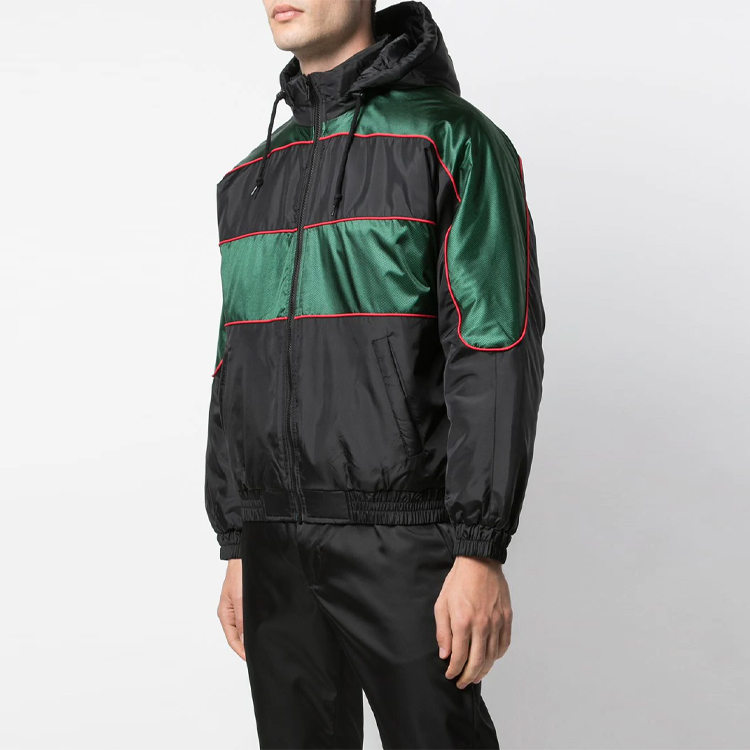 Куртка Supreme Sports Piping Puffy Jacket (черно-зеленый) — фото 5