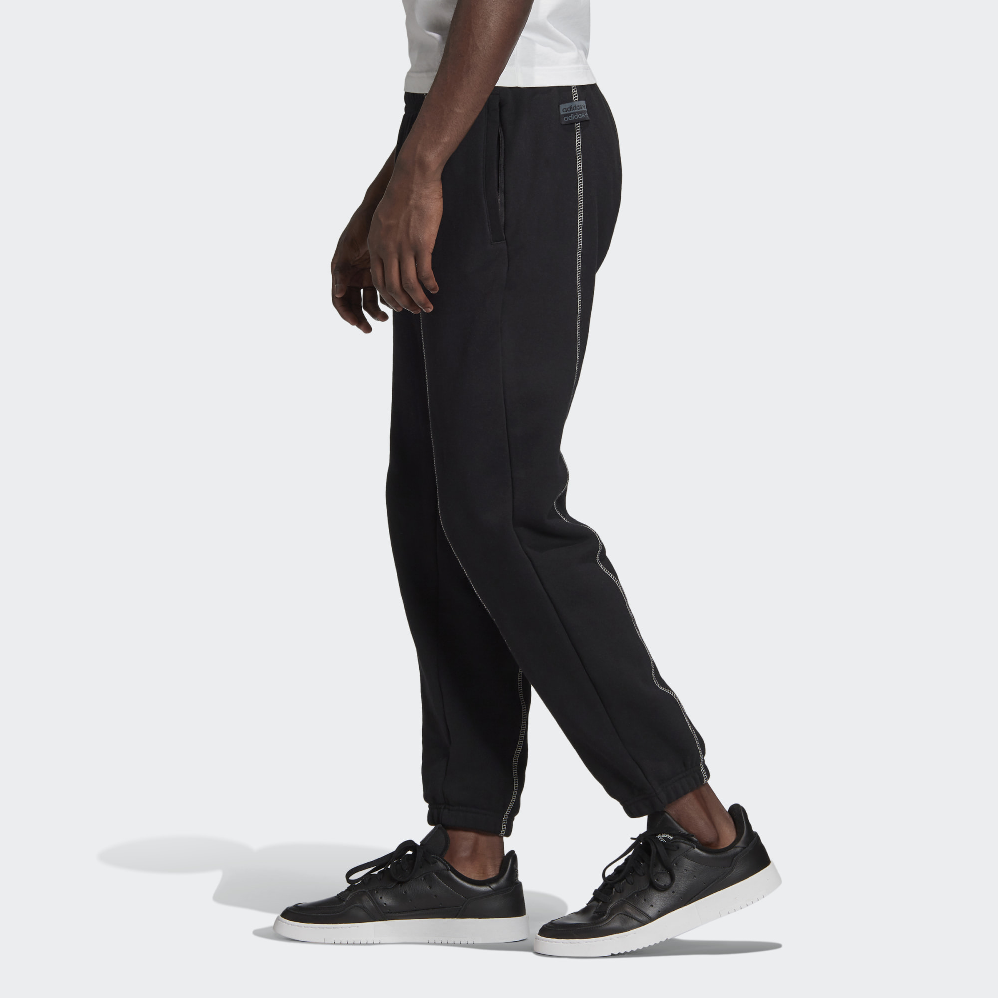 Мужские штаны adidas originals F Sweatp (черные) — фото 4