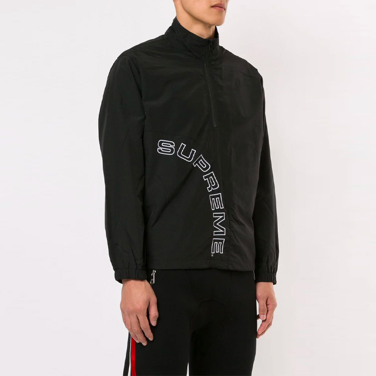 Футболка Supreme SS18 Corner Arc L/S Polo (черная) — фото 3