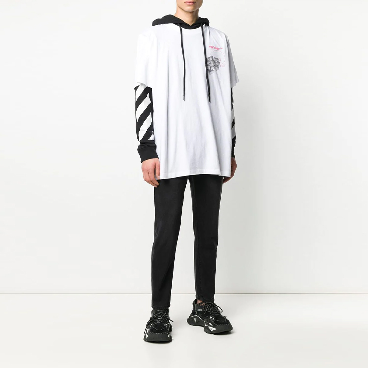 Мужское худи OFF-WHITE SS20 Double Sleeve (белое) — фото 2