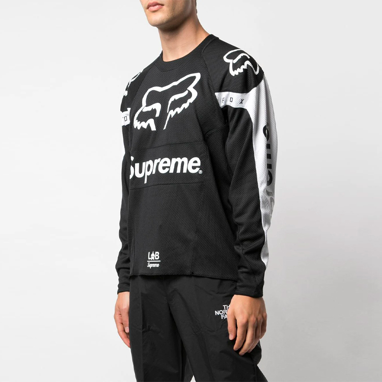 17294✨シュプリーム×フォックスレーシング ロゴプリント メッシュカットソー Supreme SS18 x Fox Racing Moto Jersey Top Black SUP-SS18-367
