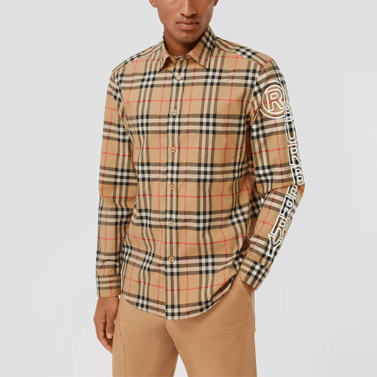 Мужская рубашка Burberry (архивный бежевый) — фото 2
