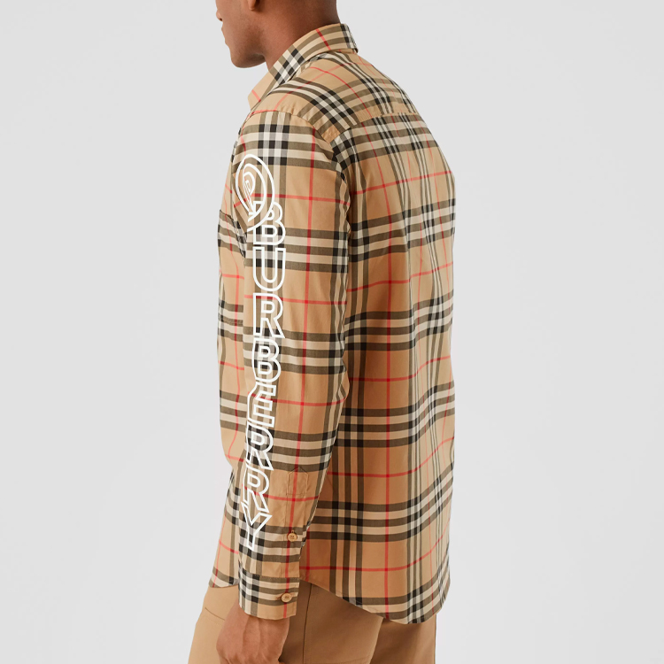 Мужская рубашка Burberry (архивный бежевый) — фото 4