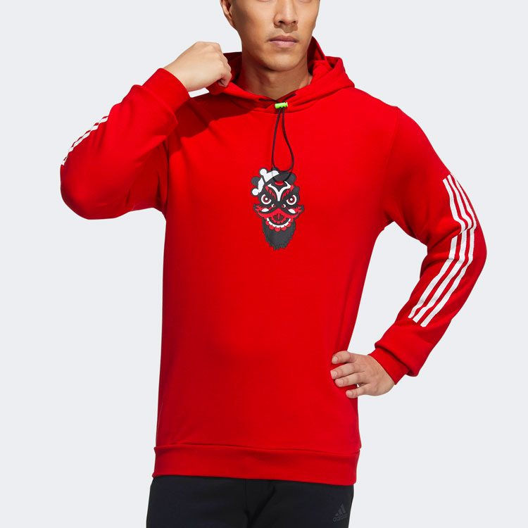 Мужское худи adidas Lion Guan (красное) — фото 3