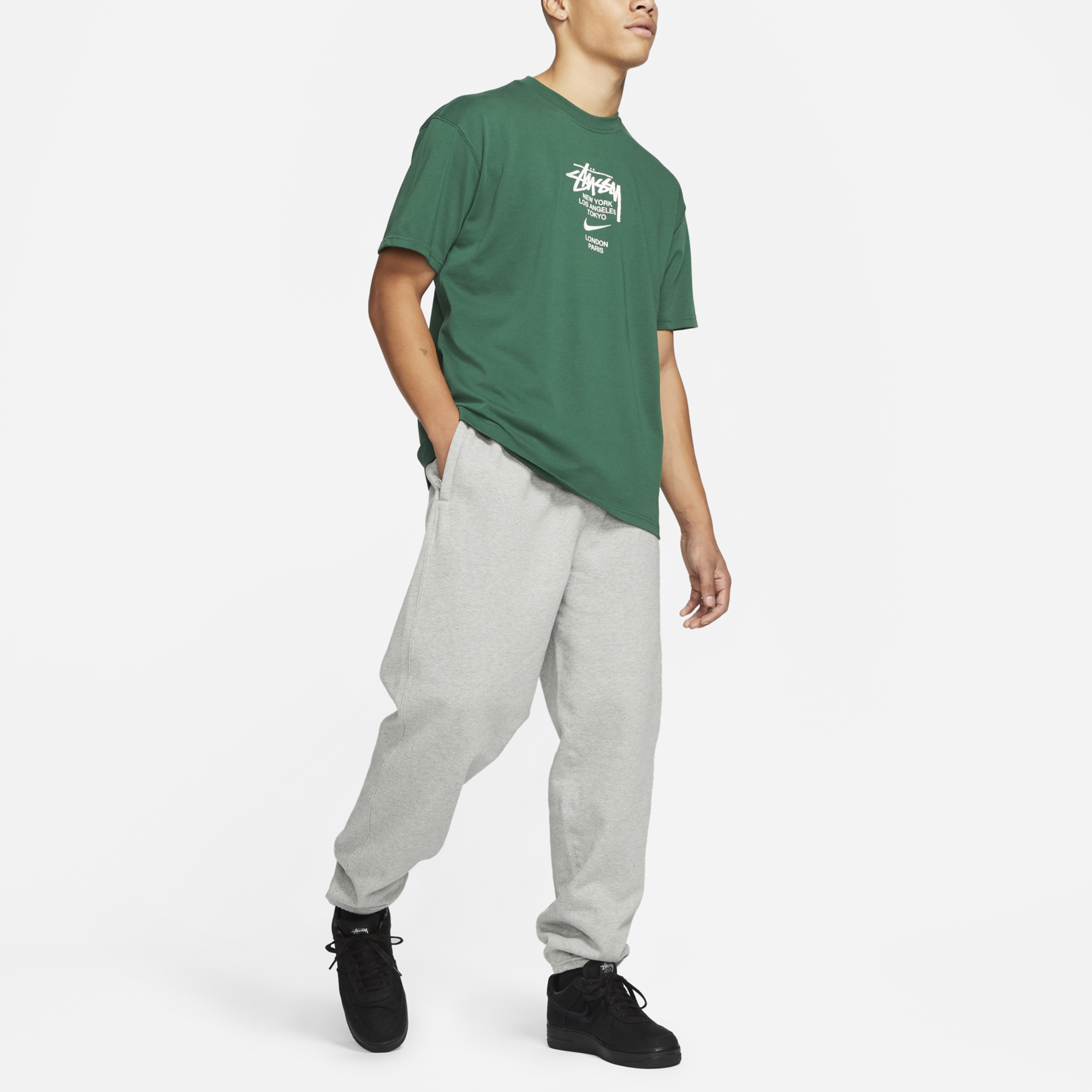 Футболка Stussy x Nike (зеленая) — фото 5