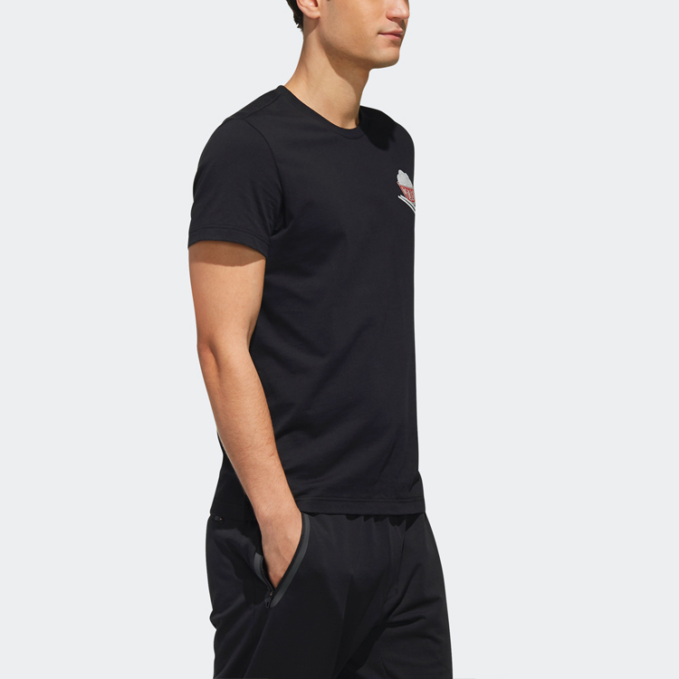 Мужская футболка adidas T (черная) — фото 6