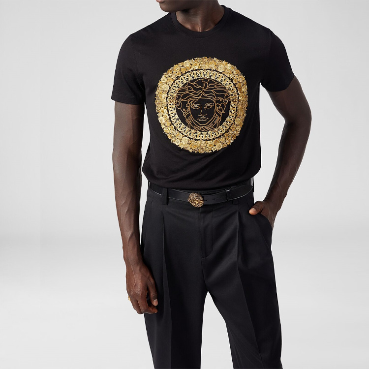 Мужская футболка Versace (черная) — фото 4