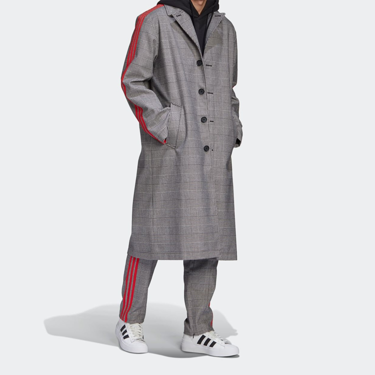 Мужская куртка adidas originals x 424 Trench Coat (серая) — фото 7