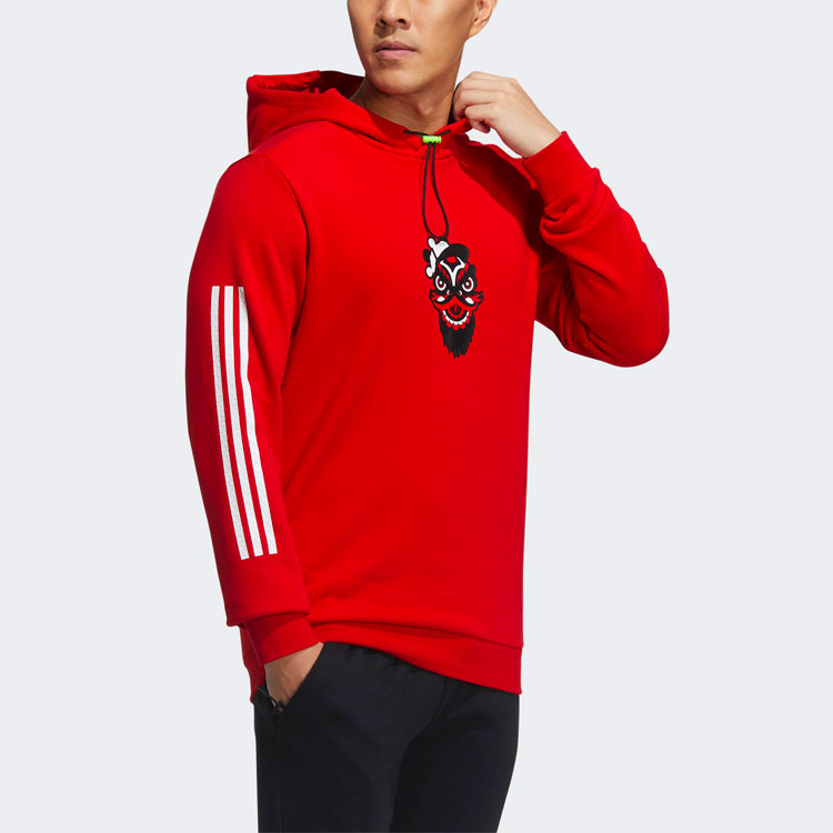 Мужское худи adidas Lion Guan (красное) — фото 4