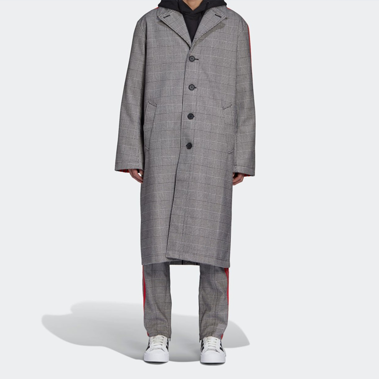 Мужская куртка adidas originals x 424 Trench Coat (серая) — фото 4
