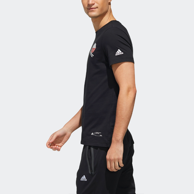 Мужская футболка adidas T (черная) — фото 5