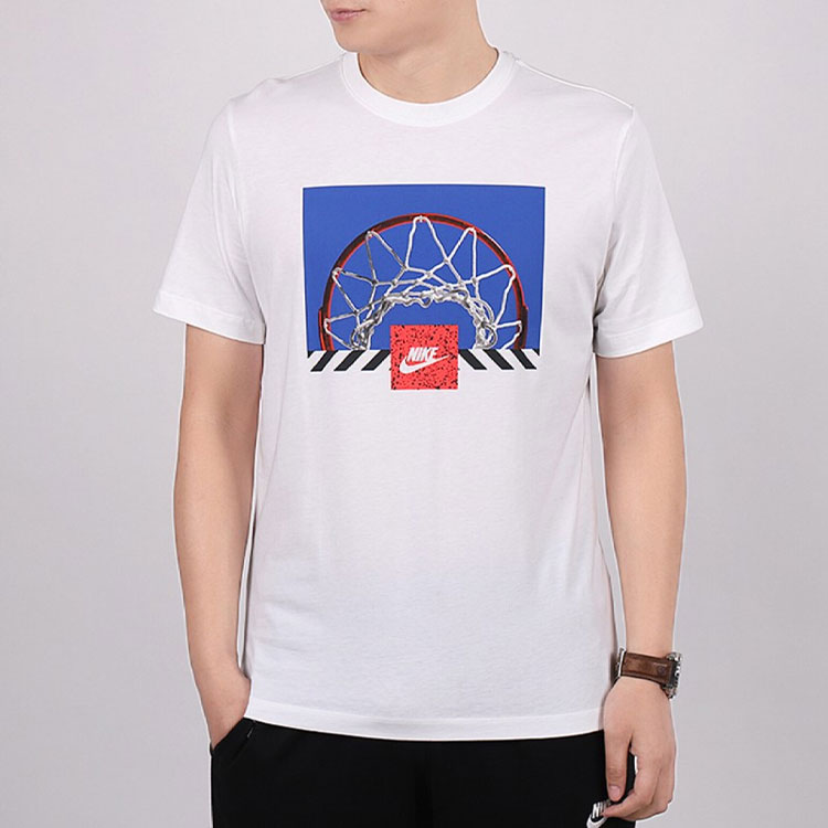 Мужская футболка Nike Basketball Print (белая) — фото 3