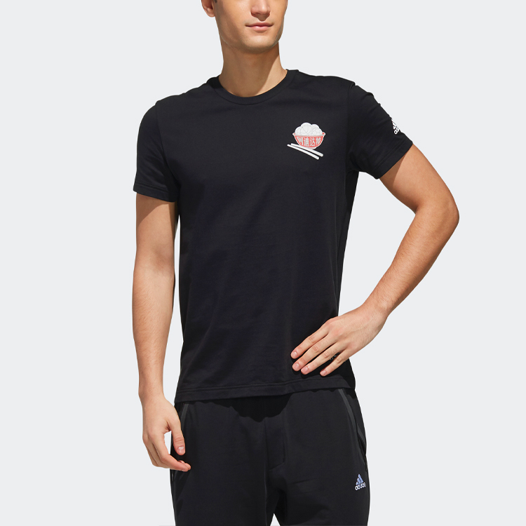 Мужская футболка adidas T (черная) — фото 4