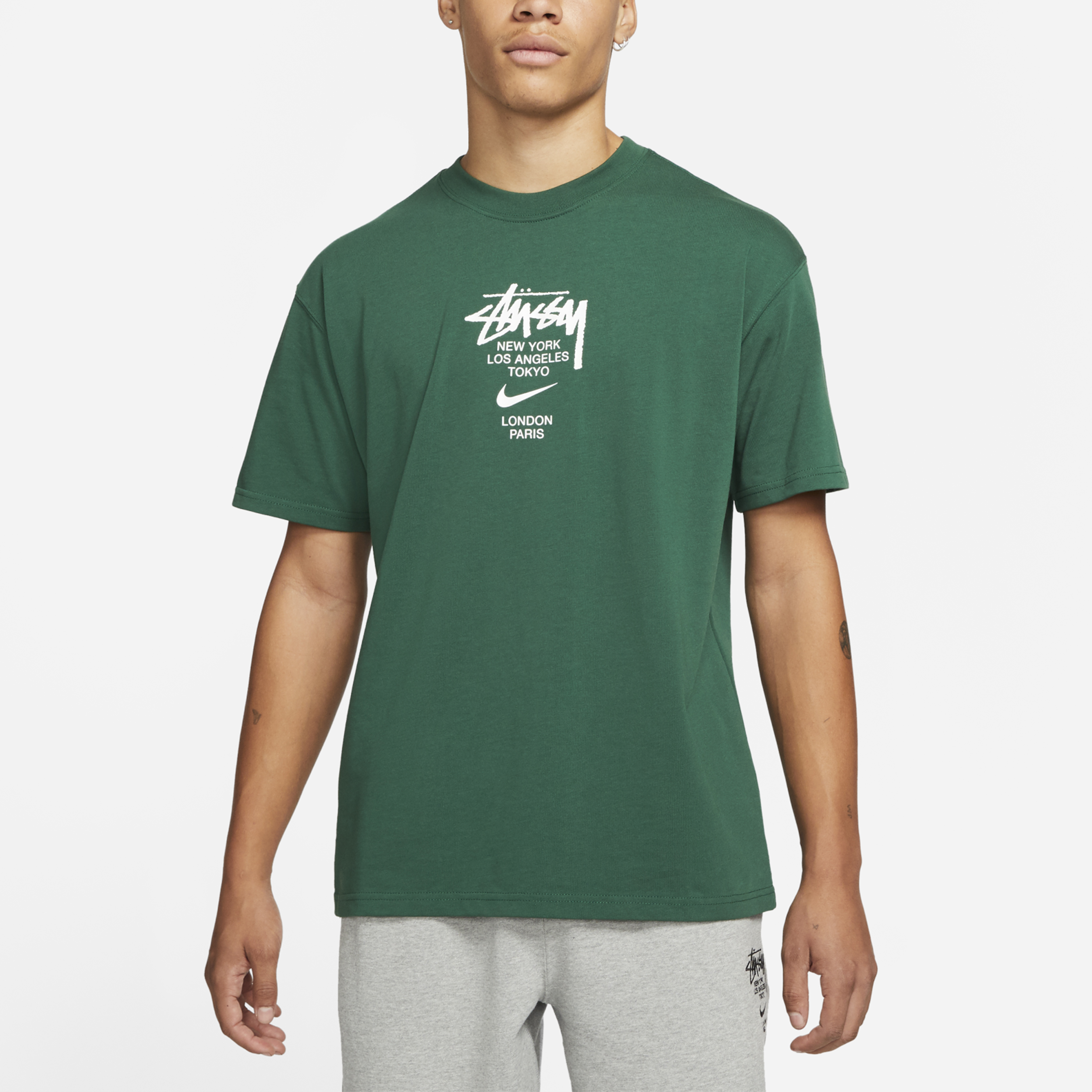 Футболка Stussy x Nike (зеленая) — фото 3