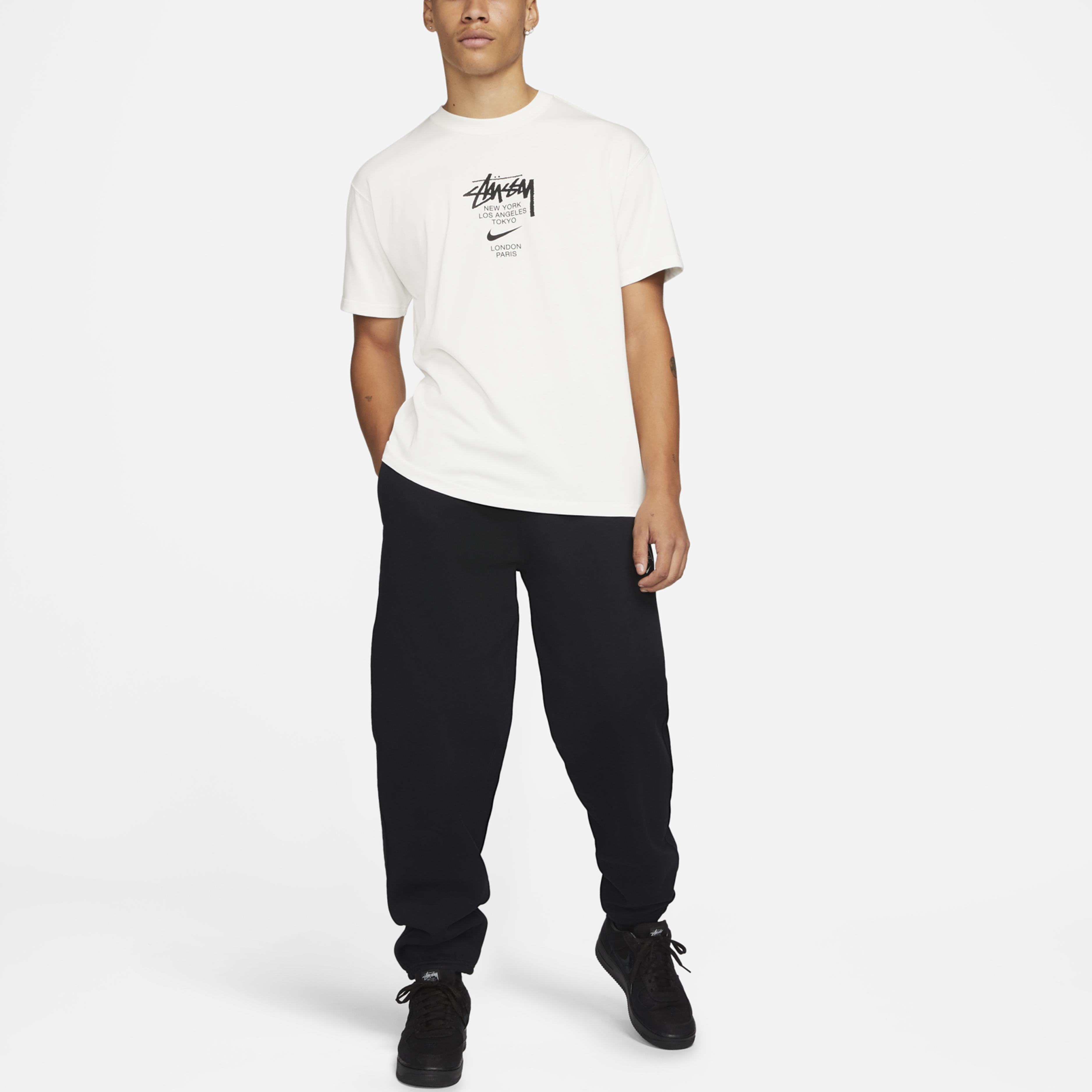 Футболка Stussy x Nike (белая) — фото 4