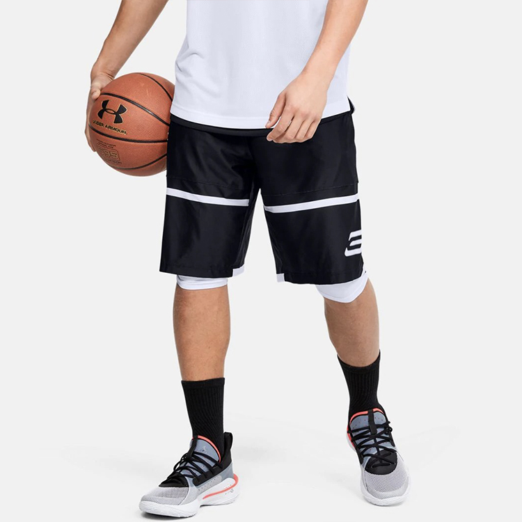 Under Armour Basketball Shorts Men’s Black Moderate Straight Fit Pants