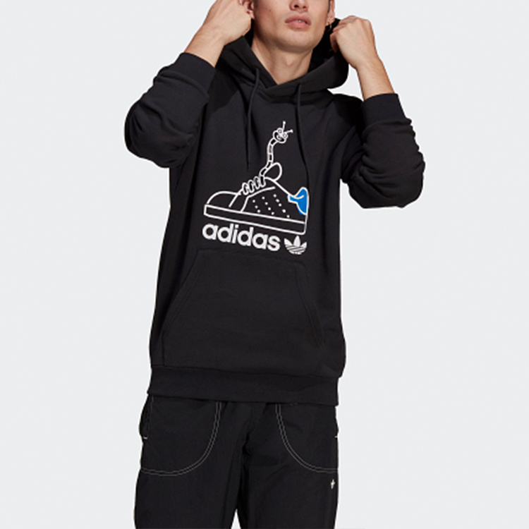 Мужское худи adidas originals Worm Hoodie (черный) — фото 3