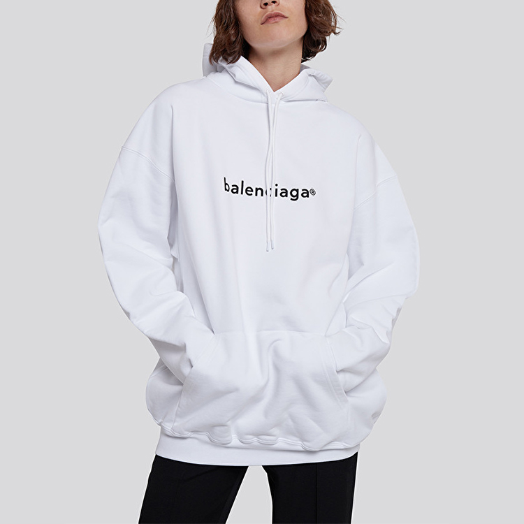 Женское худи Balenciaga Logo (белое) — фото 4