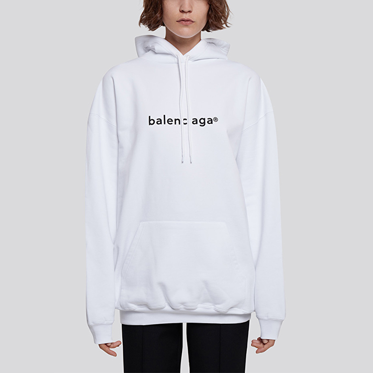Женское худи Balenciaga Logo (белое) — фото 5