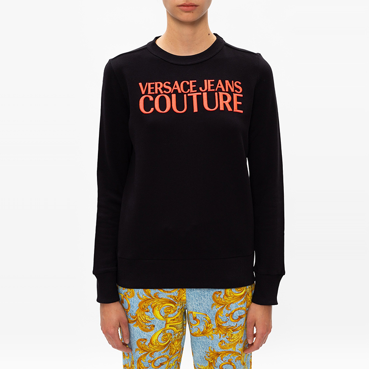 Женское худи Versace JEANS COUTURE (черное) — фото 5