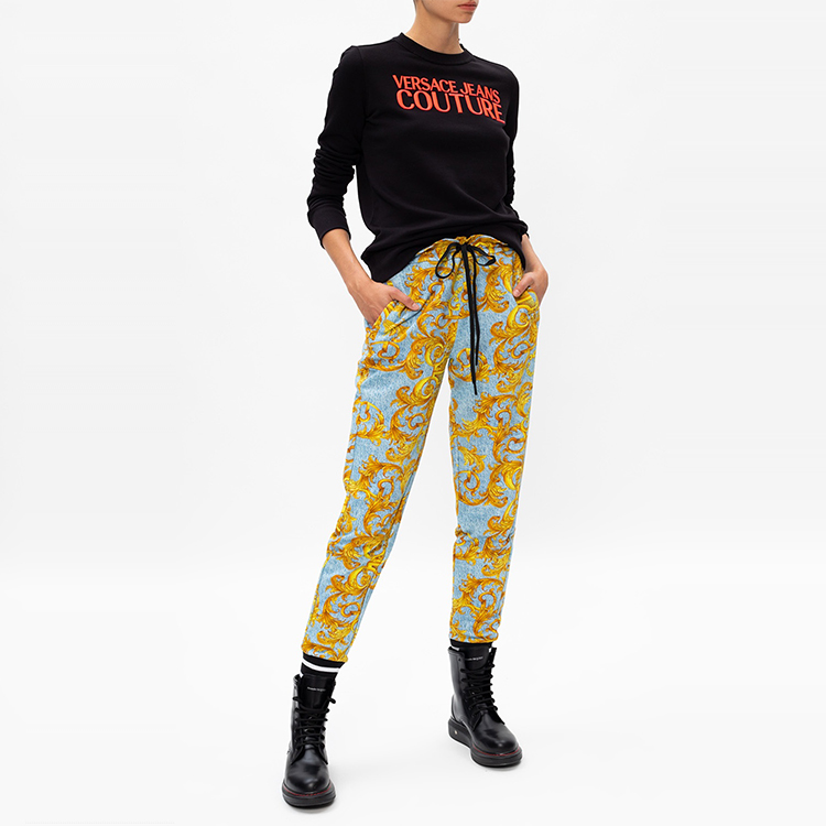 Женское худи Versace JEANS COUTURE (черное) — фото 6