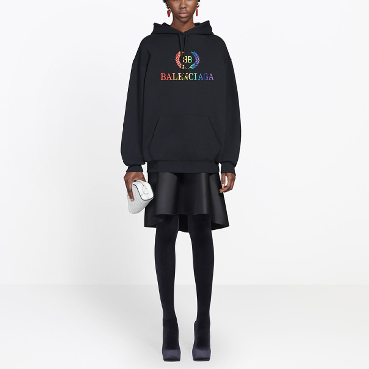 Женская худи Balenciaga Logo (черная) — фото 4