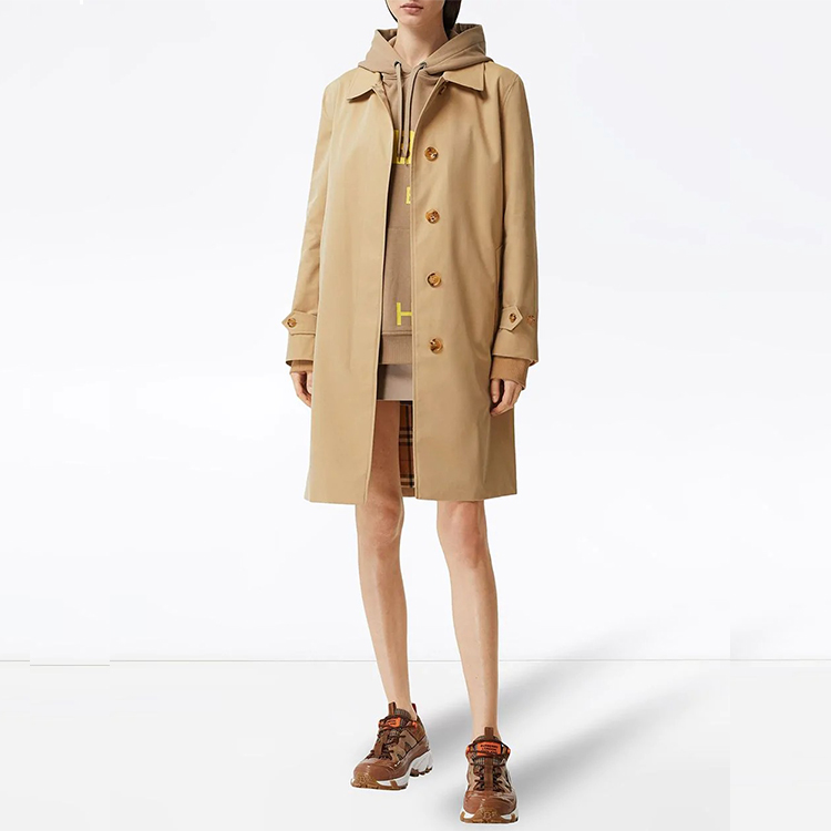 Женская куртка Burberry Check Jacket (бежевая) — фото 4
