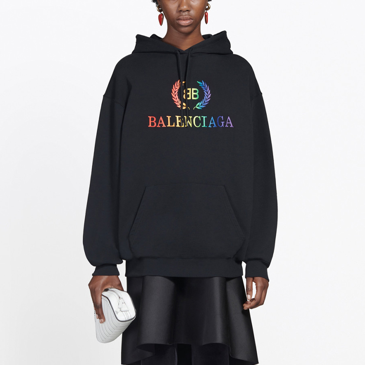 Женская худи Balenciaga Logo (черная) — фото 3