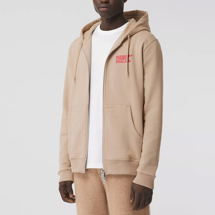 Мужское худи Burberry Logo (желто-коричневое) — фото 2