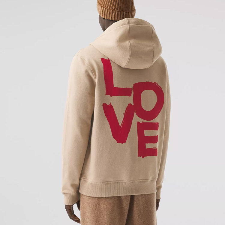 Мужское худи Burberry Logo (желто-коричневое) — фото 3