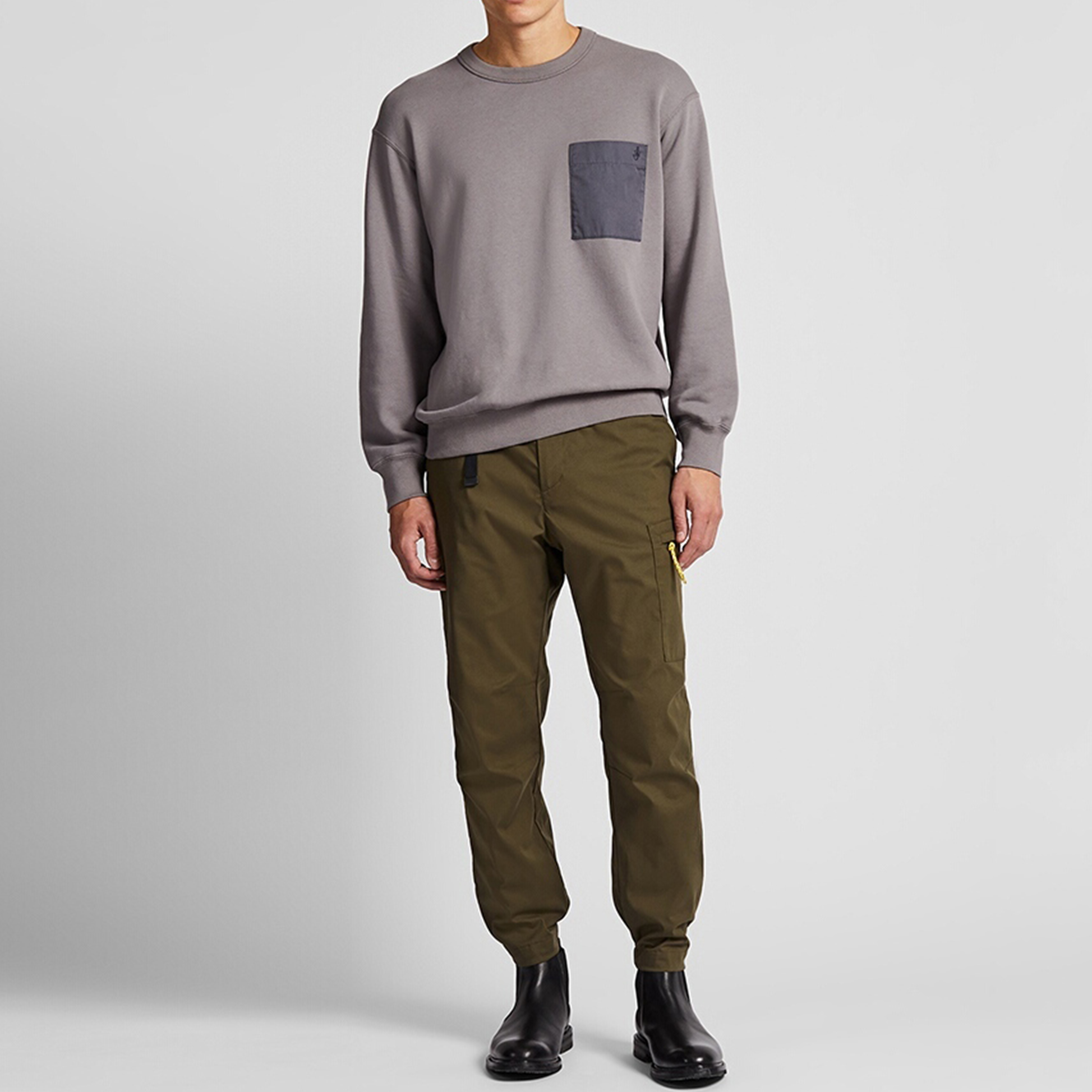 Мужское худи UNIQLO x JW Anderson (серое) — фото 4
