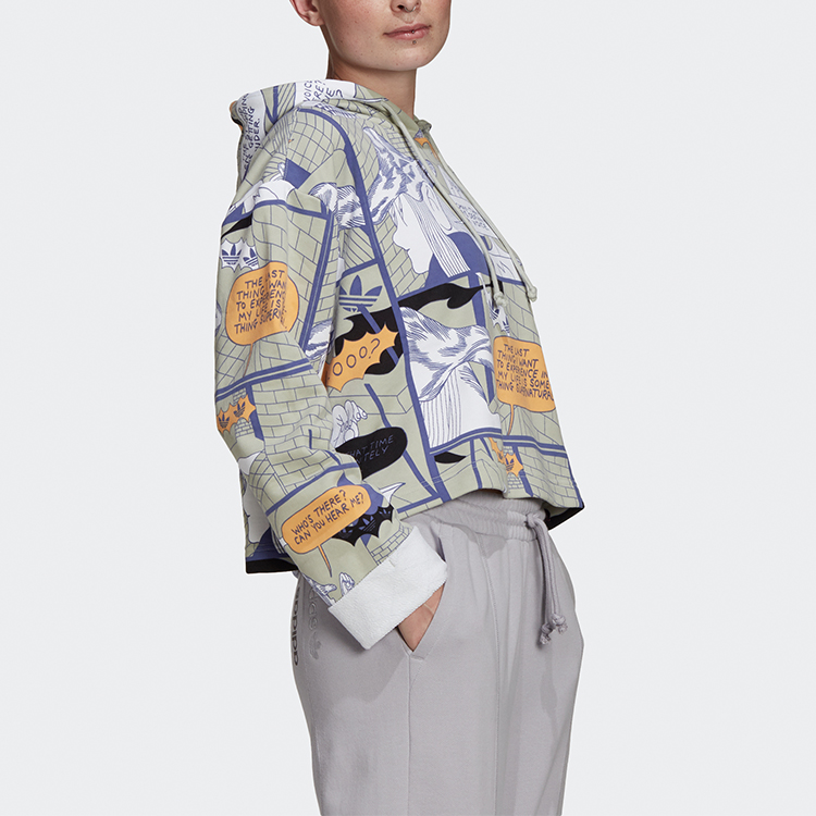 Женское худи adidas originals Hoodie (зеленое) — фото 3