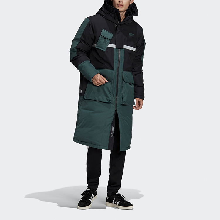 Мужские куртка adidas originals official authentic clover Long Dwn Jkt (зеленый) — фото 2