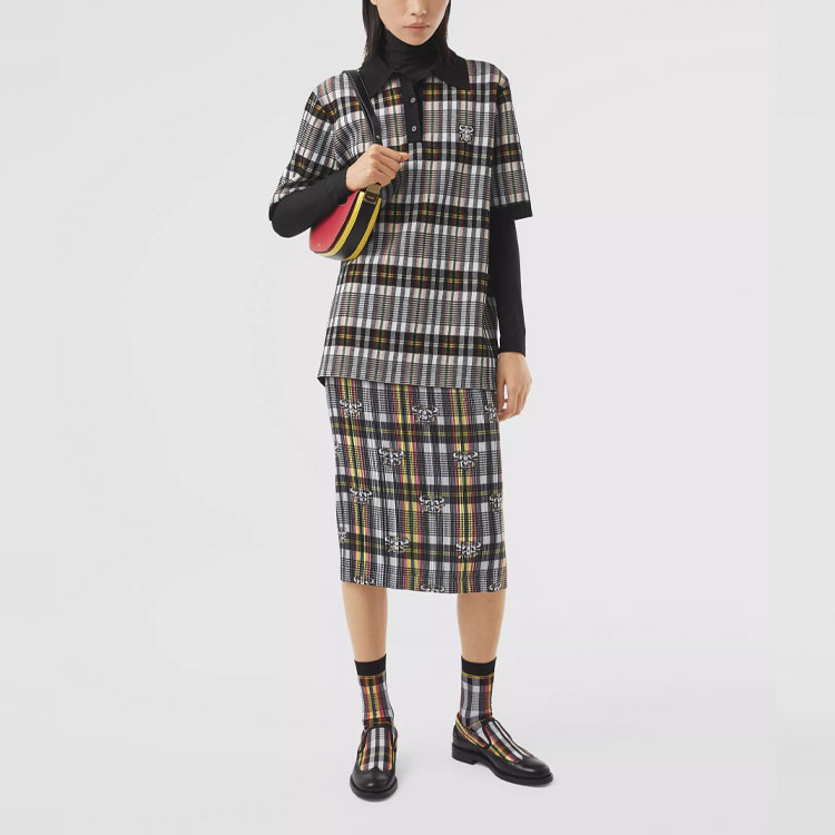Футболка поло Burberry (черная) — фото 2