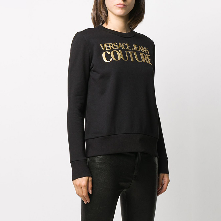 Женское худи Versace JEANS COUTURE (черное) — фото 3